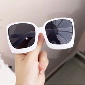 Retro Oversized White Sunglasses